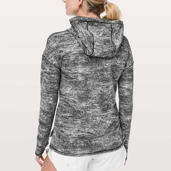 LULULEMON Forever Endeavor Pullover Rush Jacquard Black White Sz 4 {Q1} - Picture 3 of 9